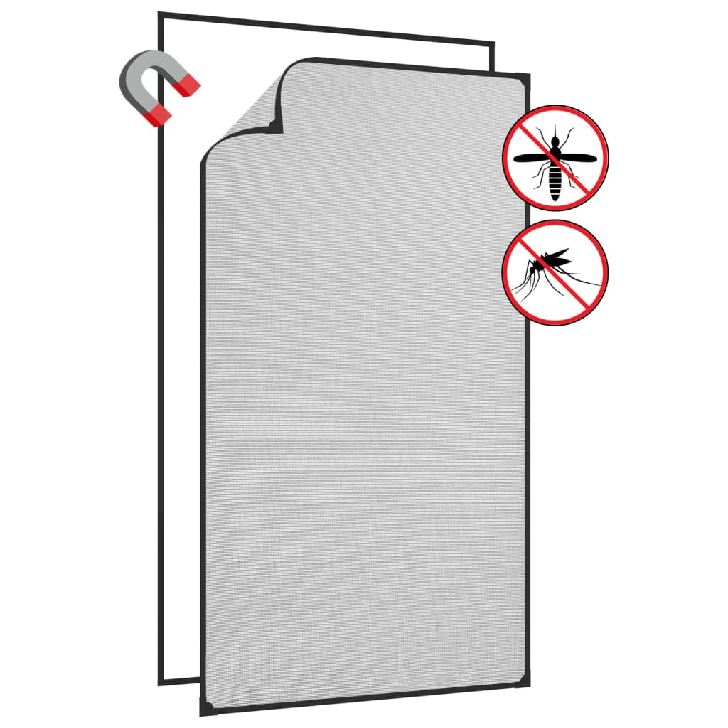 Berkfield Magnetic Insect Screen for Windows Anthracite 80x140 cm Fibreglass