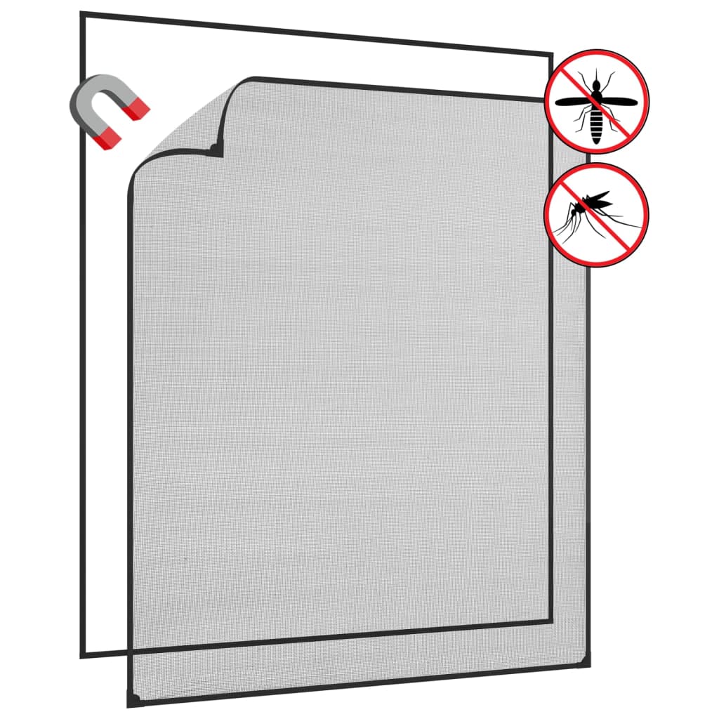Berkfield Magnetic Insect Screen for Windows Anthracite 120x140 cm Fibreglass