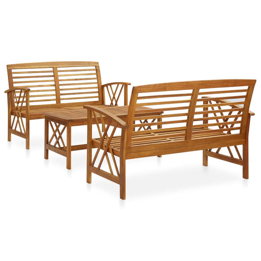 Berkfield 3 Piece Garden Lounge Set Solid Acacia Wood
