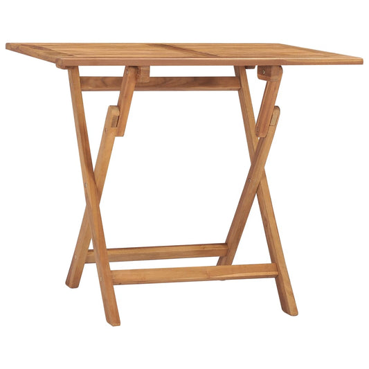 Berkfield Folding Garden Dining Table 90x60x75 cm Solid Teak Wood