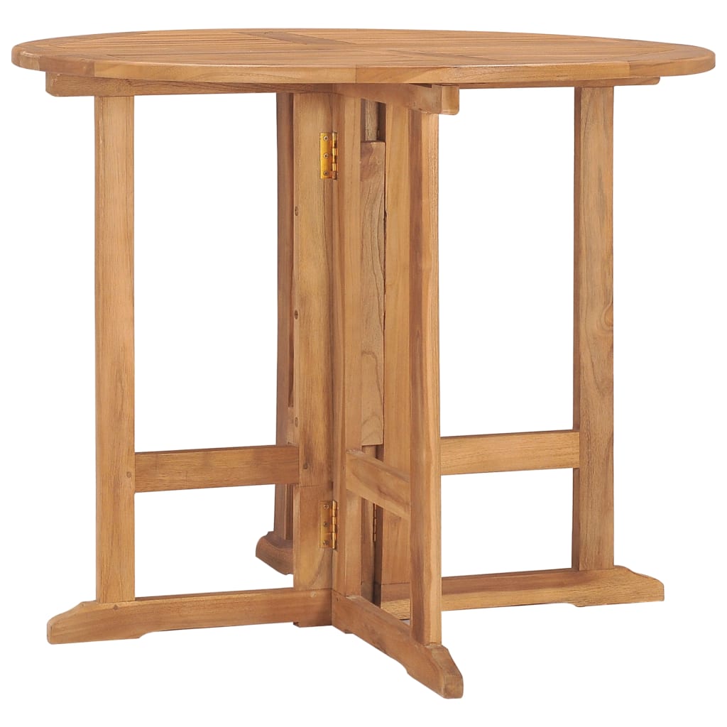 Berkfield Folding Garden Dining Table �_�”�_90x75 cm Solid Teak Wood