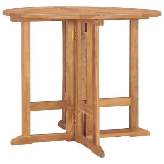 Berkfield Folding Garden Dining Table �_�”�_90x75 cm Solid Teak Wood
