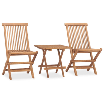 Berkfield 3 Piece Folding Outdoor Dining Set Solid Teak Wood