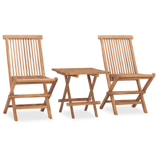 Berkfield 3 Piece Folding Outdoor Dining Set Solid Teak Wood