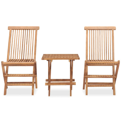 Berkfield 3 Piece Folding Outdoor Dining Set Solid Teak Wood