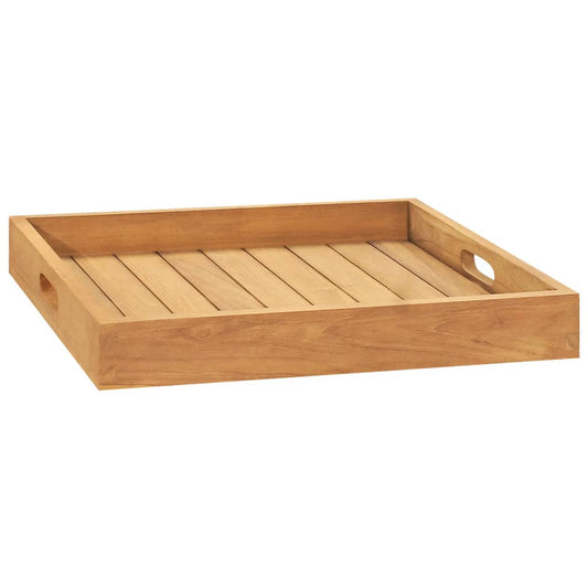 Berkfield Serving Tray 50x50 cm Solid Teak Wood