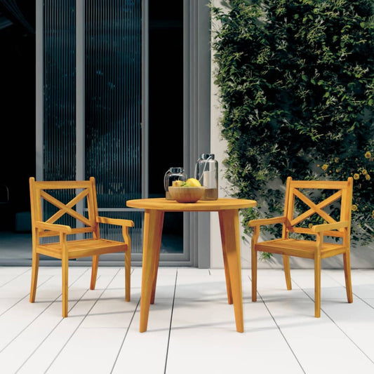 Berkfield 3 Piece Garden Dining Set Solid Wood Acacia