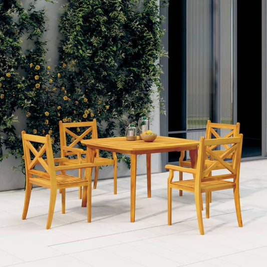 Berkfield 5 Piece Garden Dining Set Solid Wood Acacia