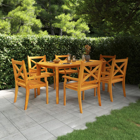 Berkfield 7 Piece Garden Dining Set Solid Wood Acacia