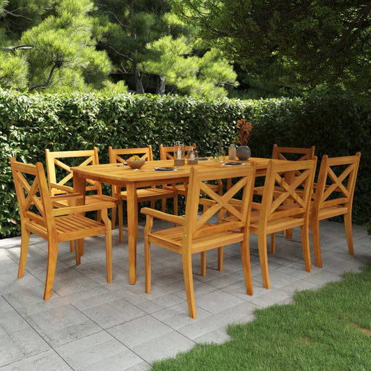 Berkfield 9 Piece Garden Dining Set Solid Wood Acacia
