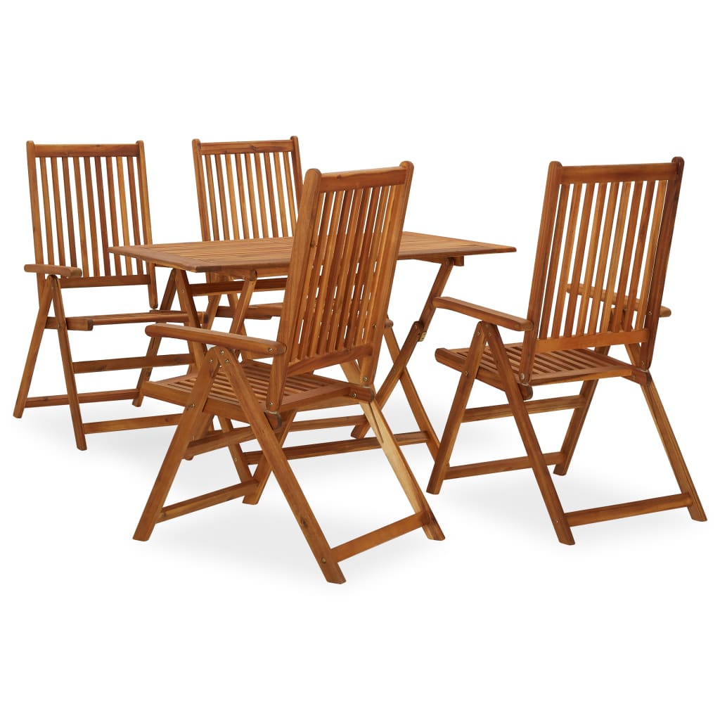 Berkfield 5 Piece Garden Dining Set Solid Acacia Wood