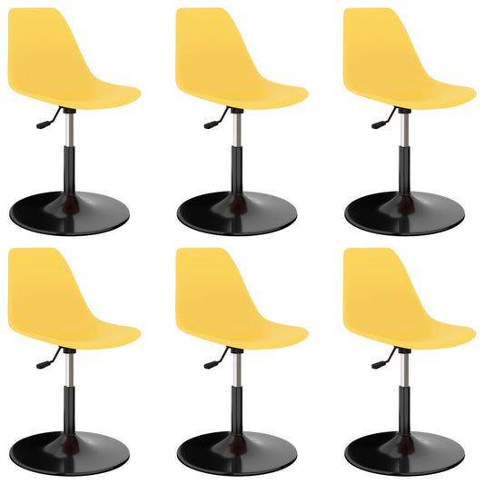 Berkfield Swivel Dining Chairs 6 pcs Yellow PP