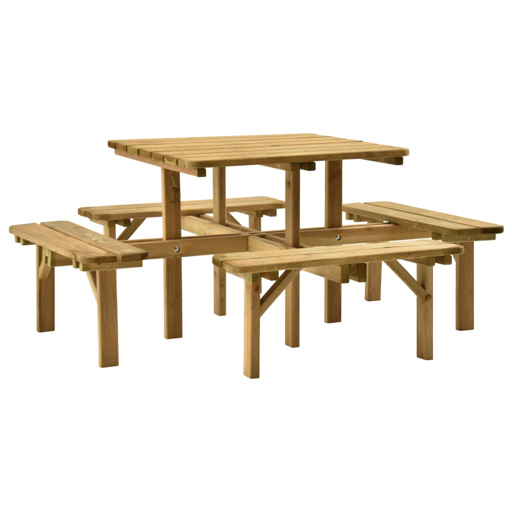 Berkfield 4-Side Picnic Table 172x172x73 cm Impregnated Pinewood