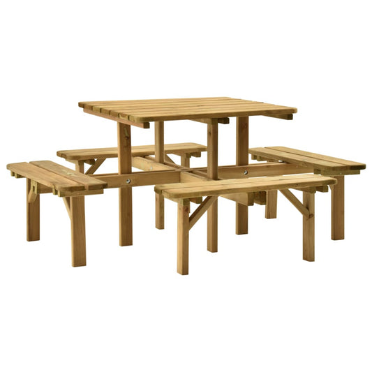 Berkfield 4-Side Picnic Table 172x172x73 cm Impregnated Pinewood
