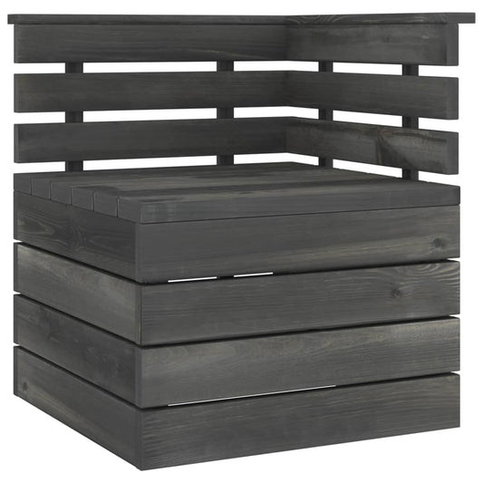 Berkfield Garden Pallet Corner Sofa Solid Pinewood Dark Grey