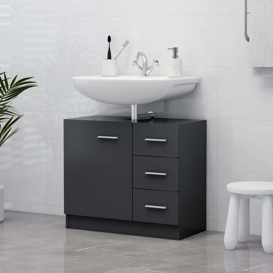 Berkfield Sink Cabinet Grey 63x30x54 cm Engineered Wood