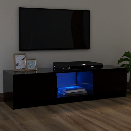Berkfield TV Cabinet with LED Lights Black 120x30x35.5 cm
