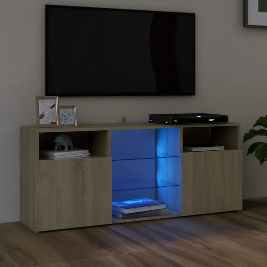 Berkfield TV Cabinet with LED Lights Sonoma Oak 120x30x50 cm