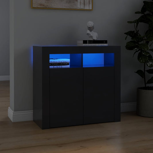 Berkfield Sideboard with LED Lights Grey 80x35x75 cm