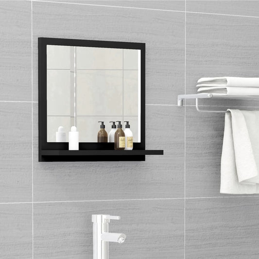 Berkfield Bathroom Mirror Black 40x10.5x37 cm Engineered Wood