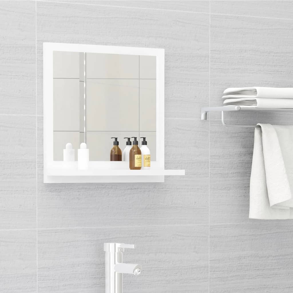 Berkfield Bathroom Mirror High Gloss White 40x10.5x37 cm Engineered Wood