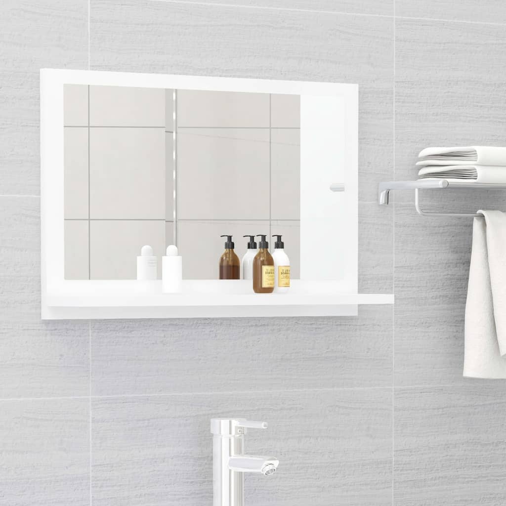 Berkfield Bathroom Mirror High Gloss White 60x10.5x37 cm Engineered Wood
