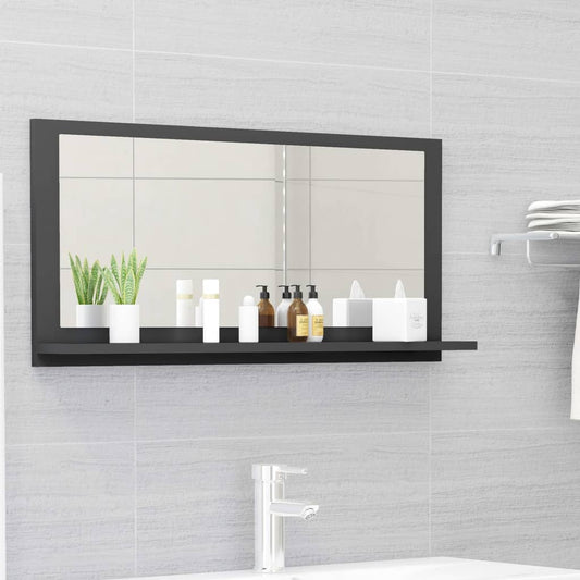 Berkfield Bathroom Mirror Grey 80x10.5x37 cm Engineered Wood