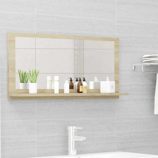 Berkfield Bathroom Mirror Sonoma Oak 80x10.5x37 cm Engineered Wood