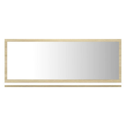 Berkfield Bathroom Mirror White and Sonoma Oak 90x10.5x37 cm Engineered Wood