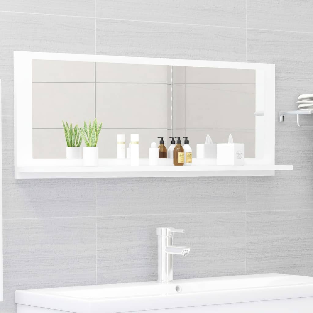 Berkfield Bathroom Mirror White 100x10.5x37 cm Engineered Wood