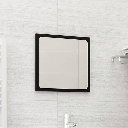 Berkfield Bathroom Mirror Black 40x1.5x37 cm Engineered Wood