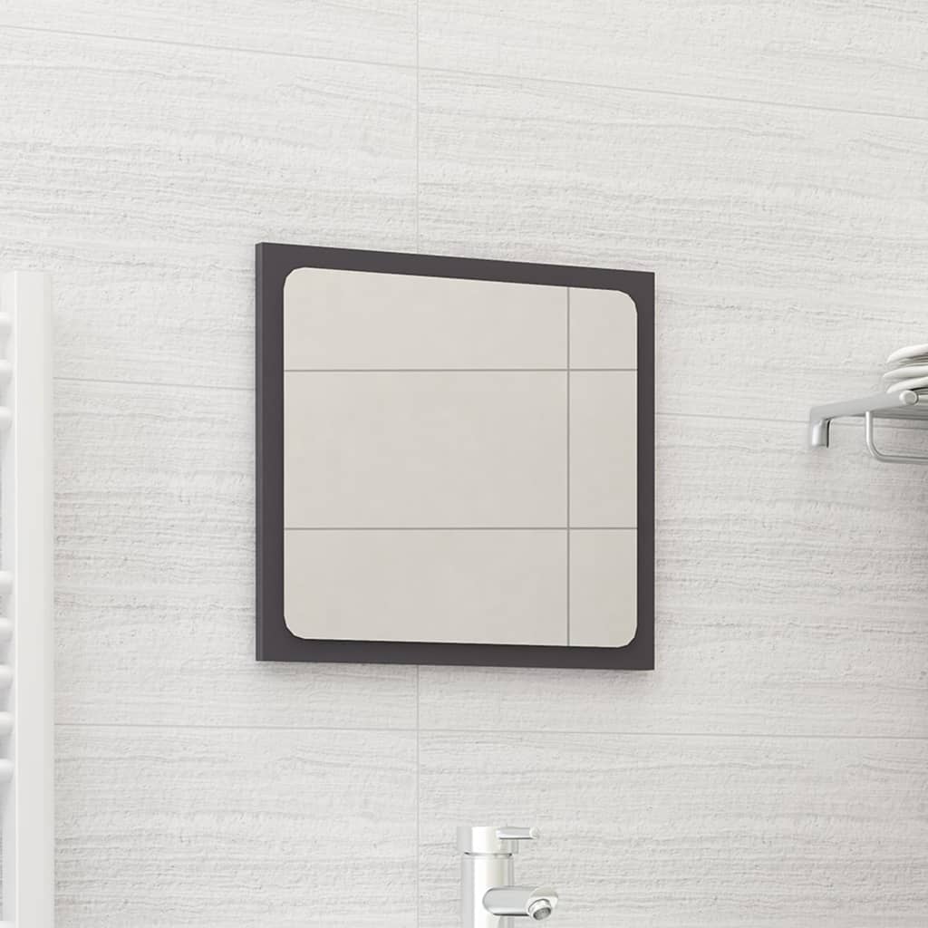 Berkfield Bathroom Mirror High Gloss Grey 40x1.5x37 cm Engineered Wood