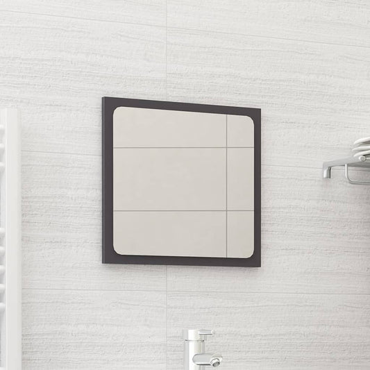 Berkfield Bathroom Mirror High Gloss Grey 40x1.5x37 cm Engineered Wood