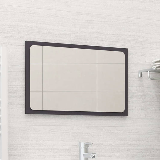 Berkfield Bathroom Mirror Grey 60x1.5x37 cm Engineered Wood