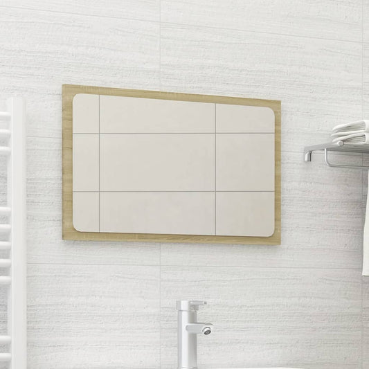 Berkfield Bathroom Mirror Sonoma Oak 60x1.5x37 cm Engineered Wood
