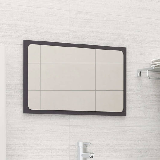 Berkfield Bathroom Mirror High Gloss Grey 60x1.5x37 cm Engineered Wood