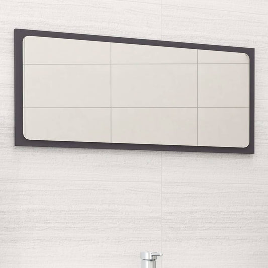 Berkfield Bathroom Mirror Grey 80x1.5x37 cm Engineered Wood