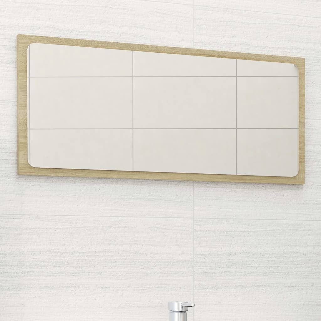 Berkfield Bathroom Mirror Sonoma Oak 80x1.5x37 cm Engineered Wood