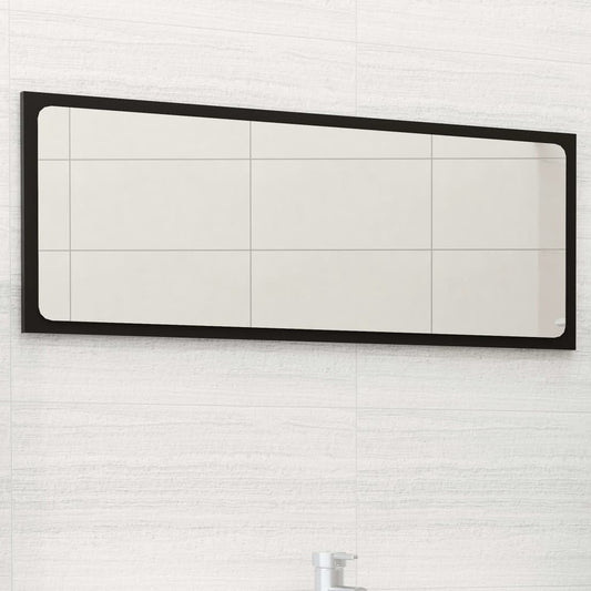 Berkfield Bathroom Mirror Black 90x1.5x37 cm Engineered Wood