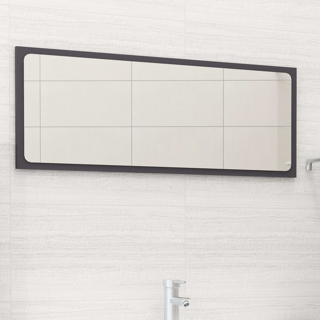 Berkfield Bathroom Mirror Grey 90x1.5x37 cm Engineered Wood