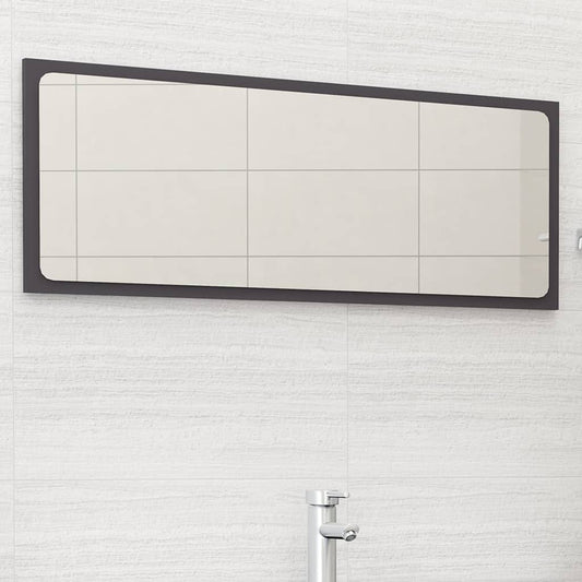 Berkfield Bathroom Mirror Grey 100x1.5x37 cm Engineered Wood