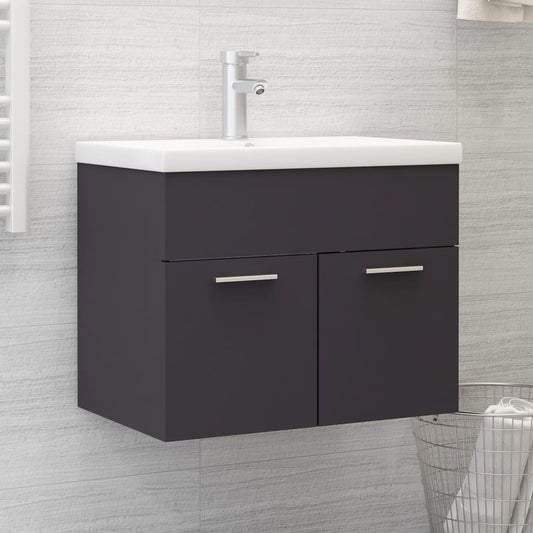 Berkfield Sink Cabinet Grey 60x38.5x46 cm Engineered Wood