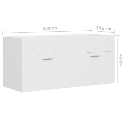 Berkfield Sink Cabinet White 100x38.5x46 cm Engineered Wood