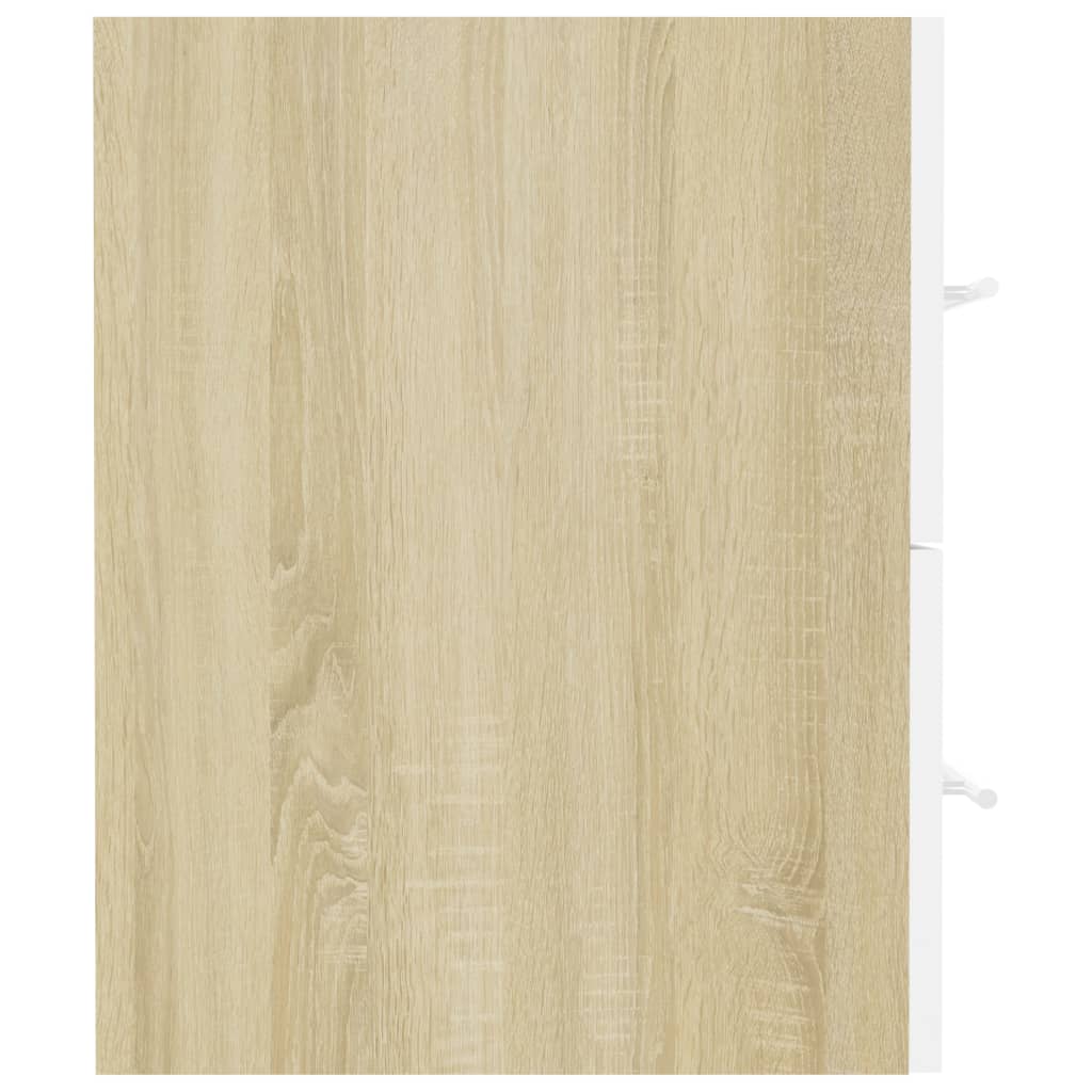 Berkfield Sink Cabinet White and Sonoma Oak 80x38.5x48 cm Engineered Wood