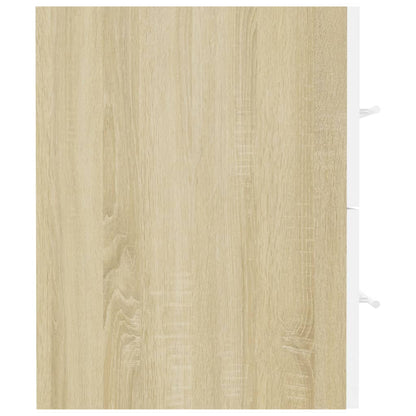 Berkfield Sink Cabinet White and Sonoma Oak 80x38.5x48 cm Engineered Wood