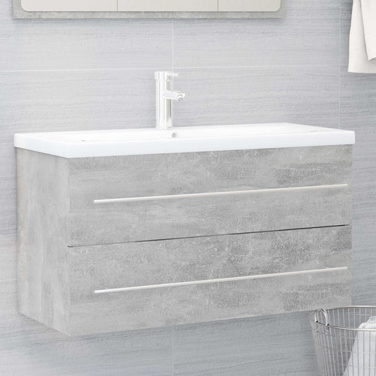 Berkfield Sink Cabinet Concrete Grey 90x38.5x48 cm Engineered Wood