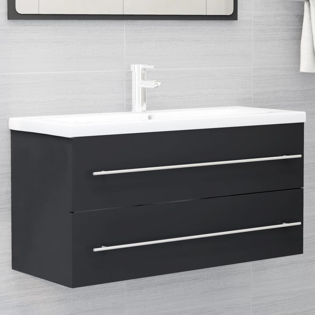 Berkfield Sink Cabinet Grey 100x38.5x48 cm Engineered Wood