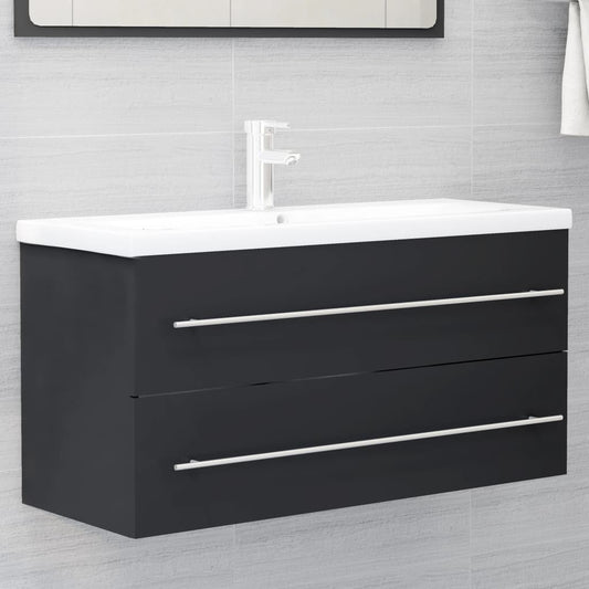 Berkfield Sink Cabinet Grey 100x38.5x48 cm Engineered Wood