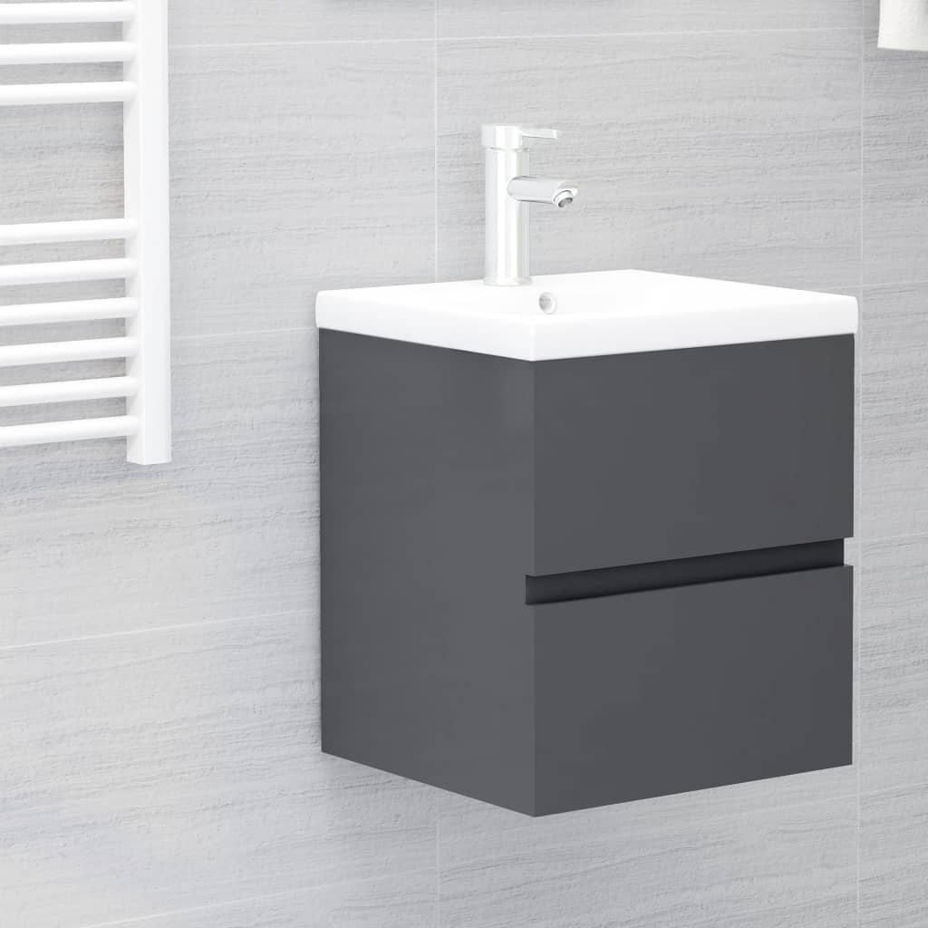 Berkfield Sink Cabinet Grey 41x38.5x45 cm Engineered Wood