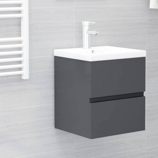 Berkfield Sink Cabinet Grey 41x38.5x45 cm Engineered Wood